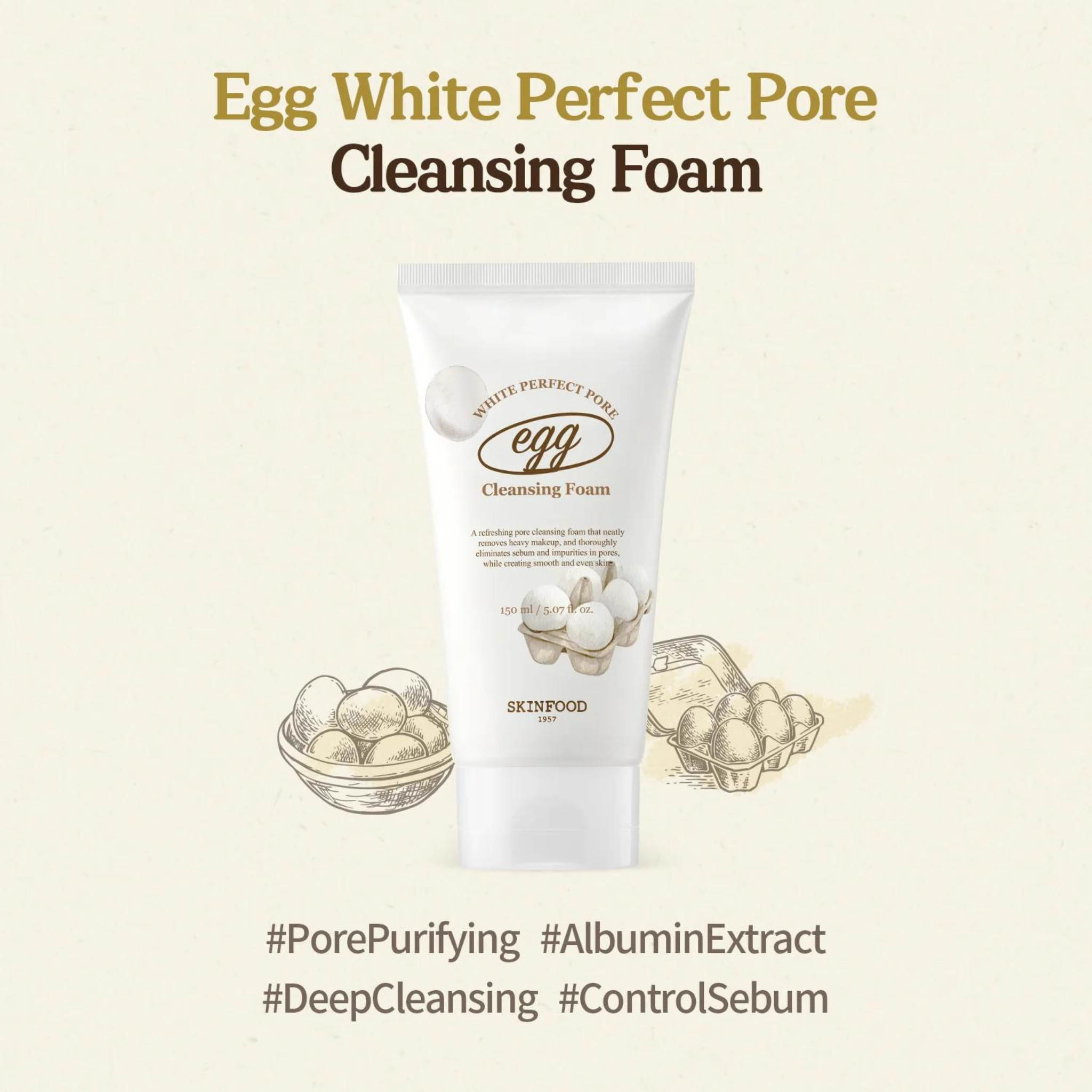 Egg White Perfect Pore Cleansing Foam (150ml)